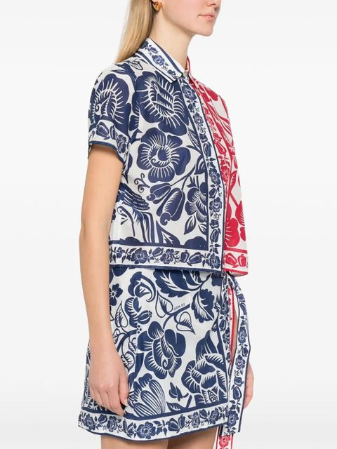 FARM Rio floral-print short-sleeve shirt - Blue
