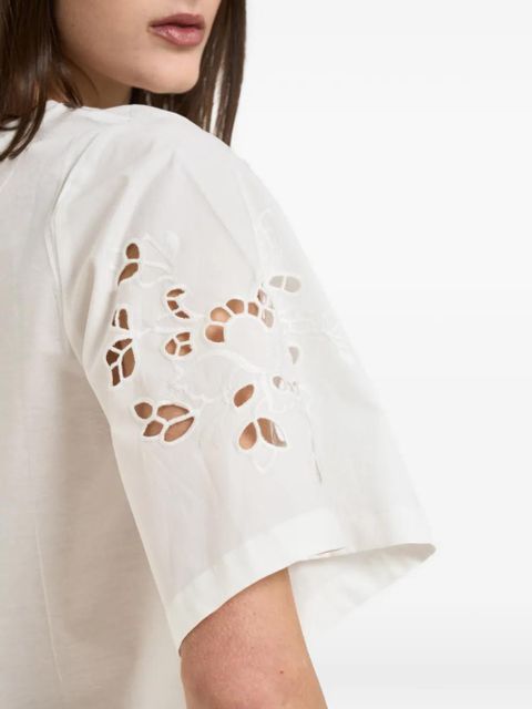Weekend Max Mara broderie-anglaise short-sleeve cotton T-shirt - White