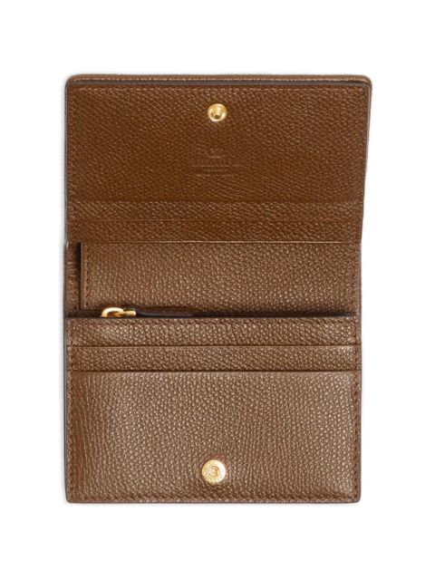 Valentino Garavani VLogo Signature wallet in denim with floral embroidery - Blue