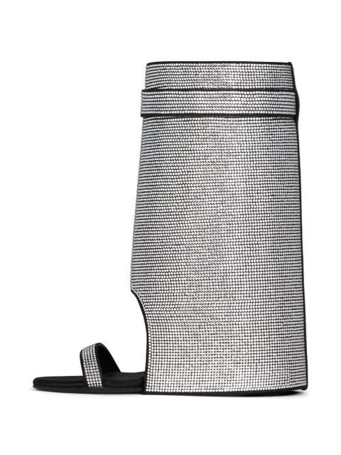 Givenchy Shark Lock crystal-embellished sandals - Silver