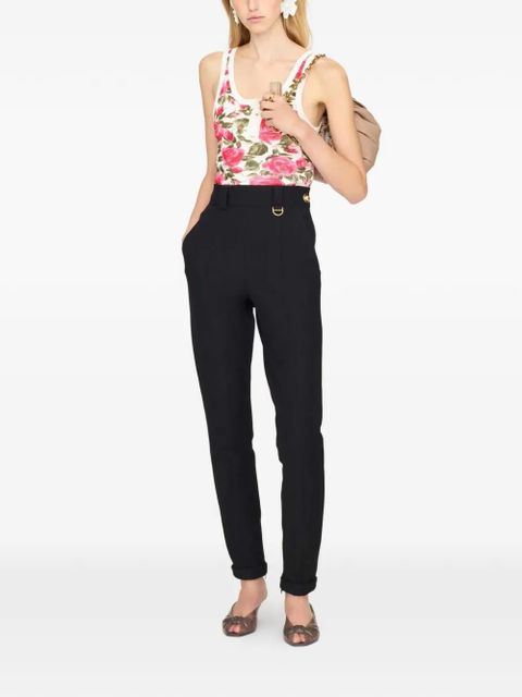 Chloé rose-print ribbed jersey tank top - Pink - zdjęcie produktu nr 2