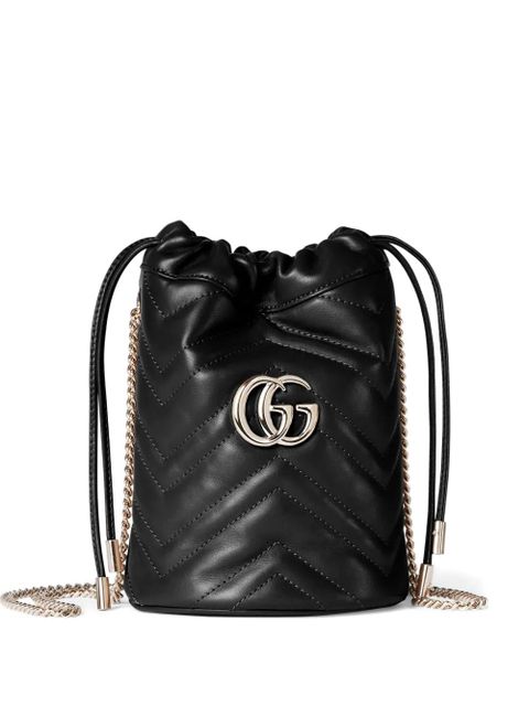 Gucci small GG Marmont bucket bag - Black - zdjęcie produktu nr 1