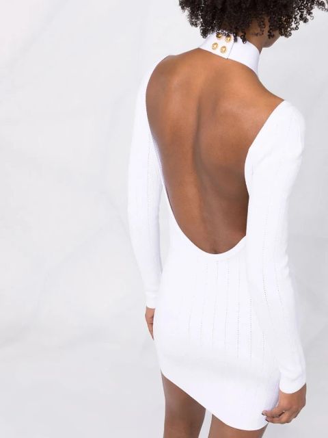Balmain backless knitted dress - White