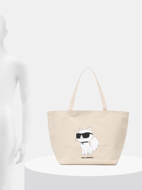 Karl Lagerfeld torebka bawełniana IKON kolor beżowy A1W50022