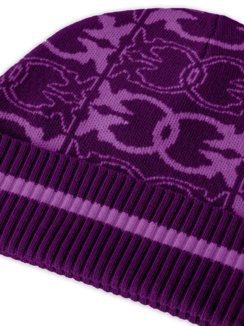 PINKO patterned ribbed beanie - Purple