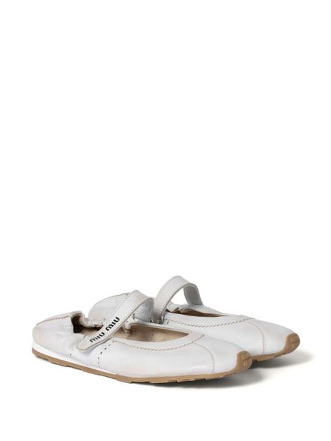 Miu Miu leather ballet flats - White