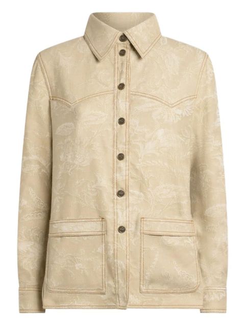ETRO jacquard floral denim jacket - Neutrals - zdjęcie produktu nr 1