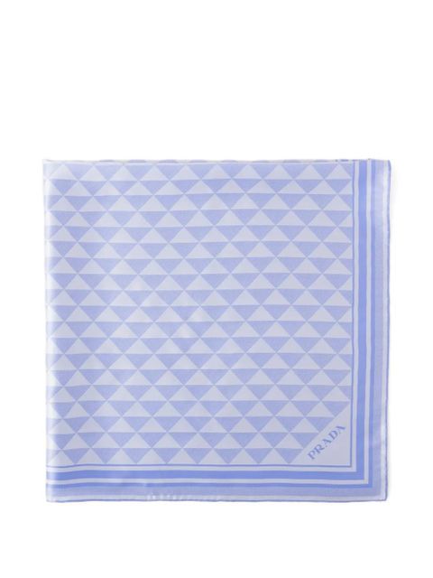 Prada jacquard silk scarf 90x90 - Blue - zdjęcie produktu nr 1