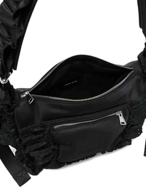 Simone Rocha embellished ruffled shoulder bag - Black
