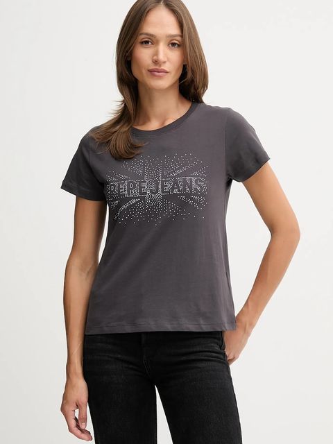 Pepe Jeans t-shirt bawełniany damski kolor szary PL5000026 - zdjęcie produktu nr 1