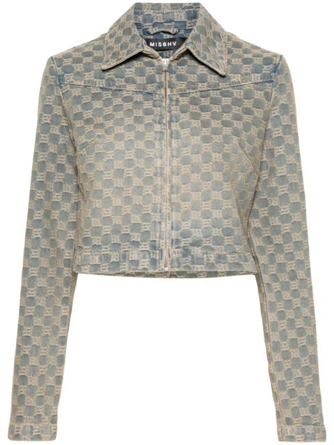 MISBHV monogram-jacquard denim jacket - Blue - zdjęcie produktu nr 1