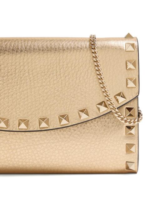 Valentino Garavani Rockstud studded leather wallet - Gold
