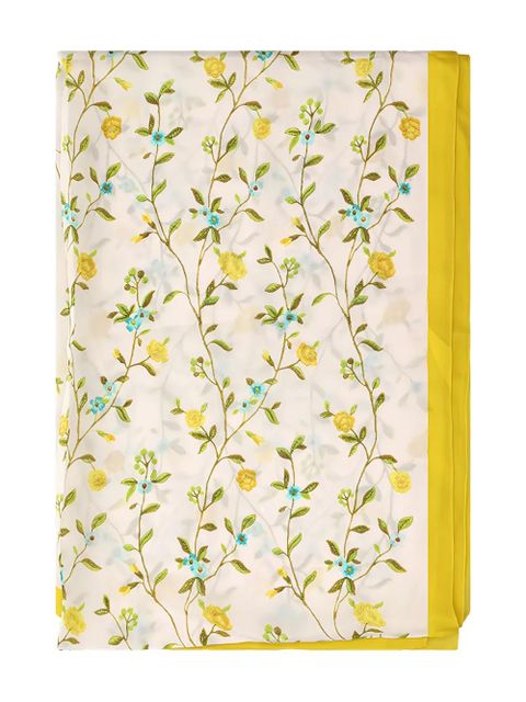 Longchamp floral-embroidered scarf - Neutrals - zdjęcie produktu nr 1