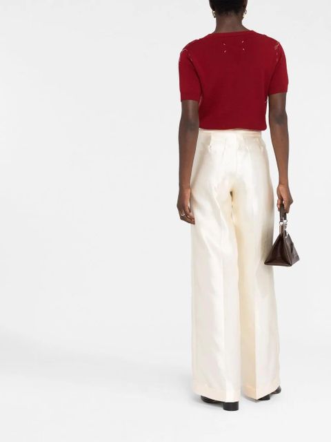 Maison Margiela straight-leg silk trousers - Neutrals