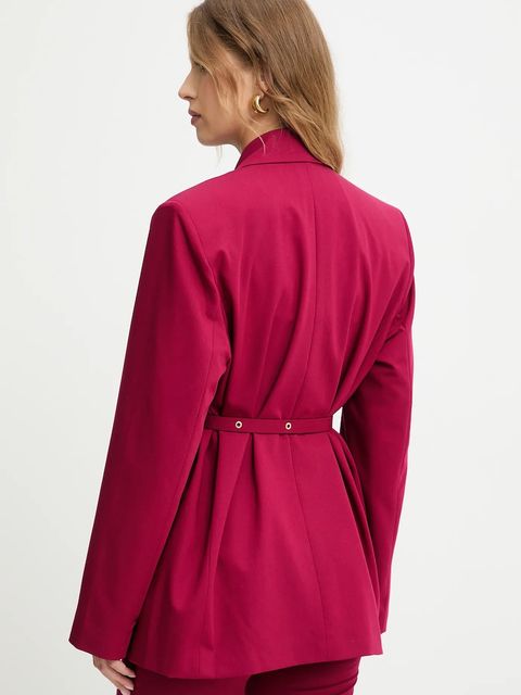 Answear Lab marynarka kolor różowy jednorzędowa gładka