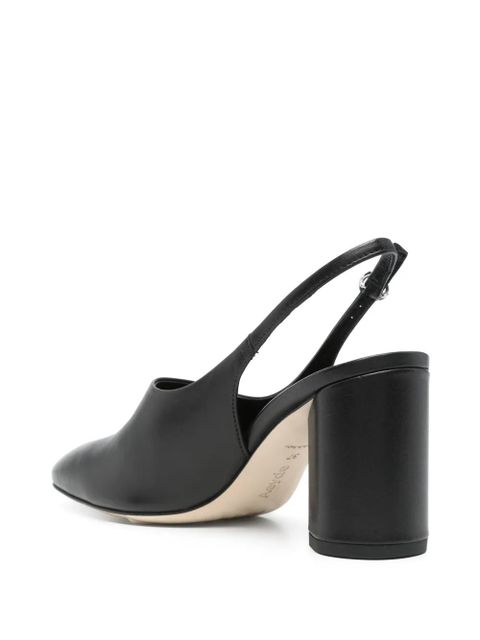 Aeyde 75mm leather slingback pumps - Black