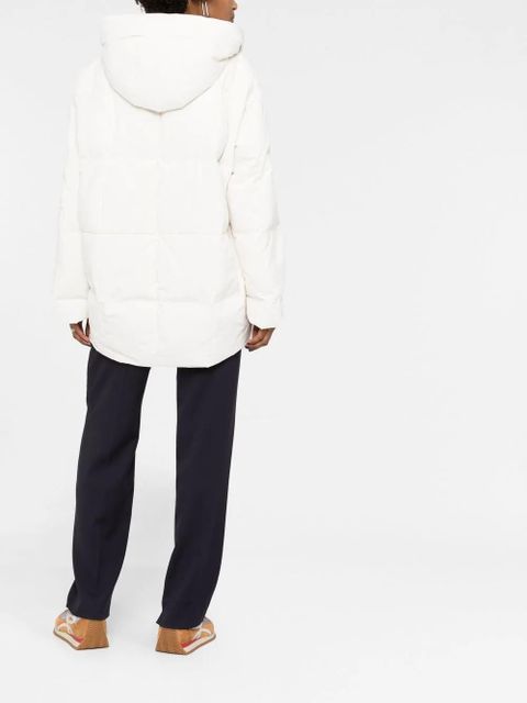 Jil Sander padded zip-up hooded jacket - Neutrals