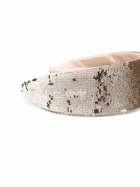 Miu Miu sequin-embellished wide headband - Gold