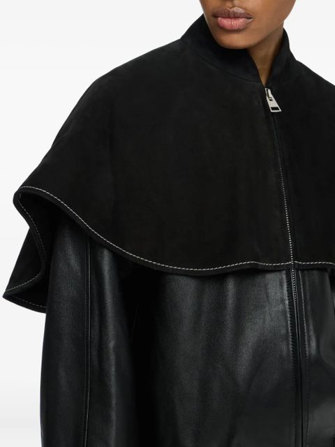 JW Anderson oversized-collar leather jacket - Black
