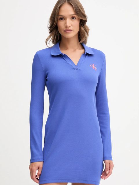 Calvin Klein Jeans sukienka kolor niebieski mini rozkloszowana LV047D214G - zdjęcie produktu nr 1