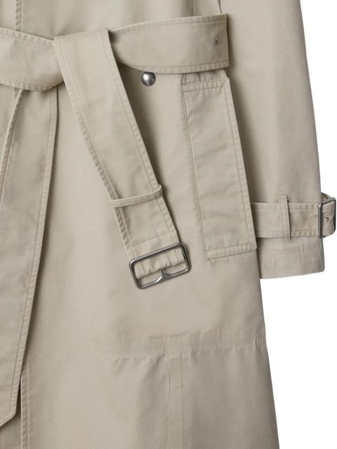 Burberry long cotton trench coat - Neutrals