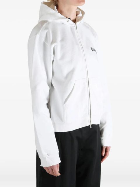 Balenciaga graphic-print zip-up hoodie - White
