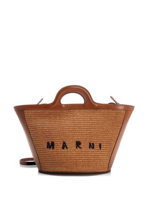 Marni Tropicalia leather-trim tote bag - Brown - zdjęcie produktu nr 1