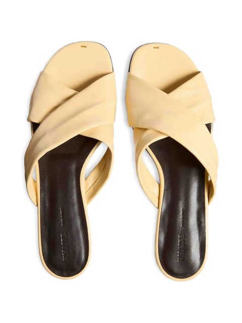 KHAITE Liria crossover leather sandals - Neutrals