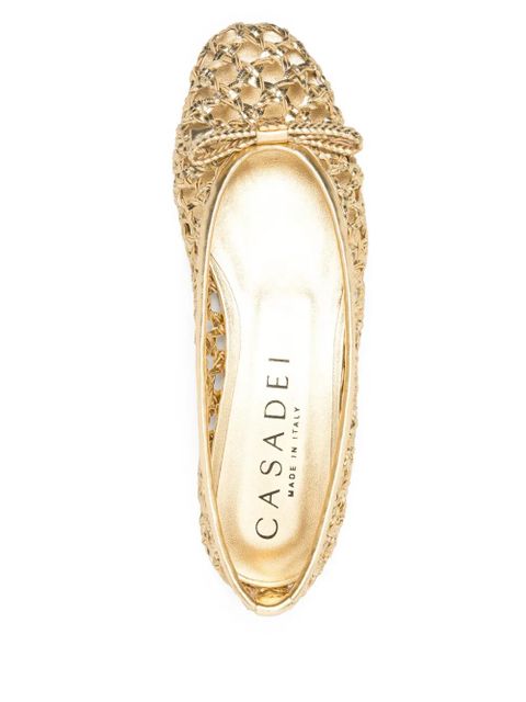 Casadei woven ballet flats - Gold