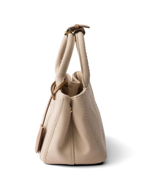Prada Jardinière cotton canvas mini-bag - Neutrals
