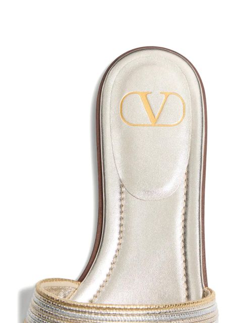 Valentino Garavani logo-plaque sandals - Silver