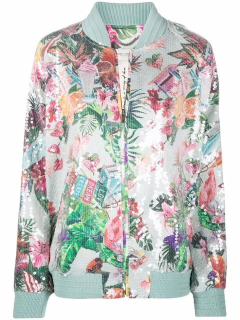 Golden Goose floral-print bomber jacket - Green - zdjęcie produktu nr 1