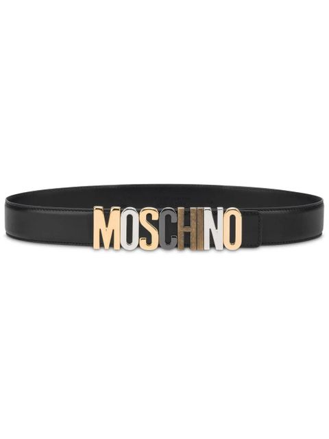 Moschino logo-lettering belt - Black - zdjęcie produktu nr 1