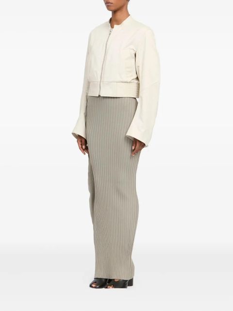 MM6 Maison Margiela zip-up ruched bomber jacket - Neutrals