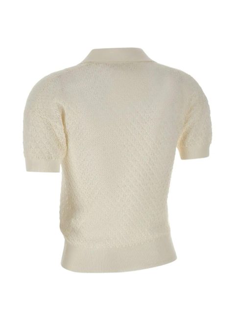 Faithfull the Brand Lenna openwork-knit polo shirt - White