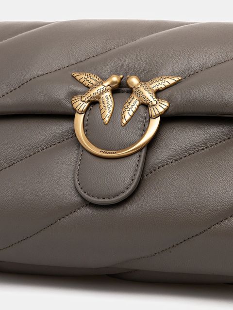 Pinko torebka skórzana kolor szary 100038 A0F2 - zdjęcie produktu nr 2