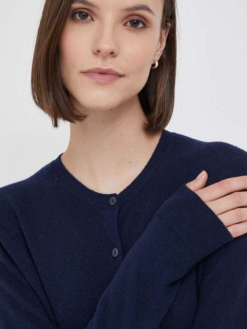 United Colors of Benetton kardigan wełniany kolor granatowy lekki