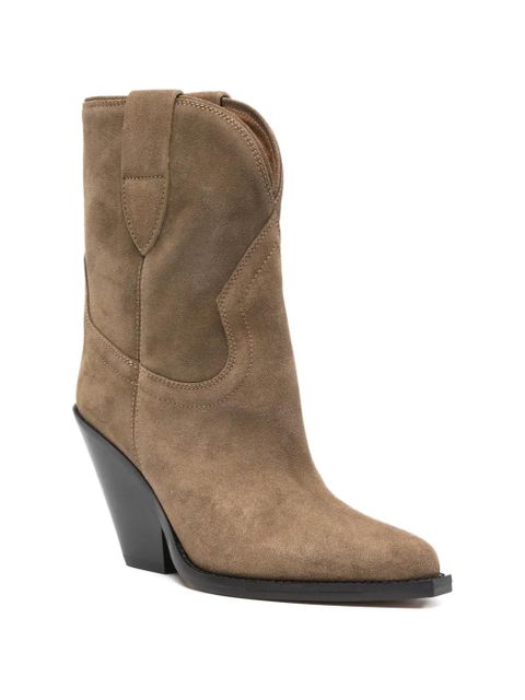 ISABEL MARANT Leyane point-toe boots - Green - zdjęcie produktu nr 2