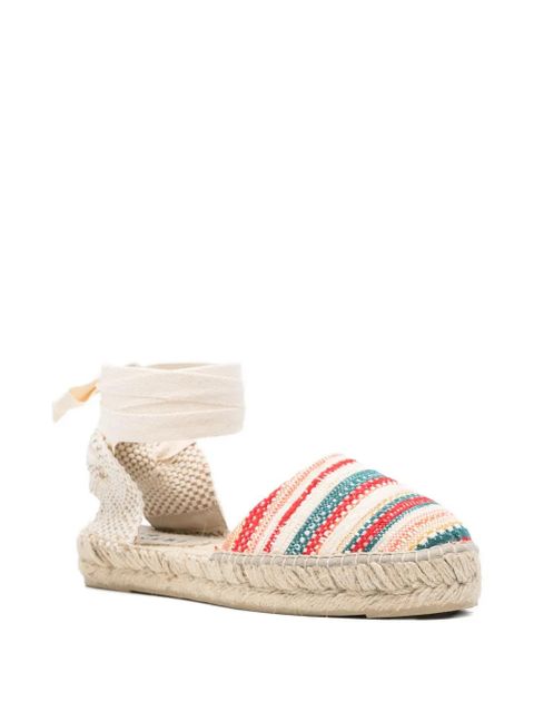 Manebi striped tie espadrilles - Red - zdjęcie produktu nr 2