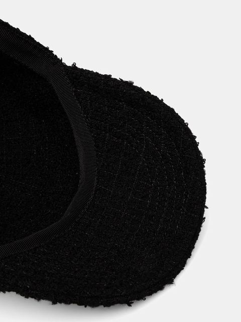 Patou czapka z daszkiem z dodatkiem wełny kolor czarny AC1110223