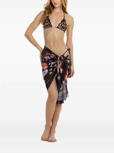 Agua By Agua Bendita floral-print sarong - Black