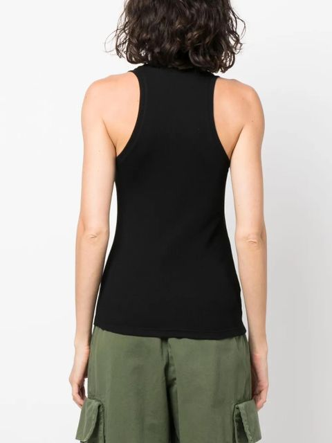PINKO logo-embossed cotton tank top - Black