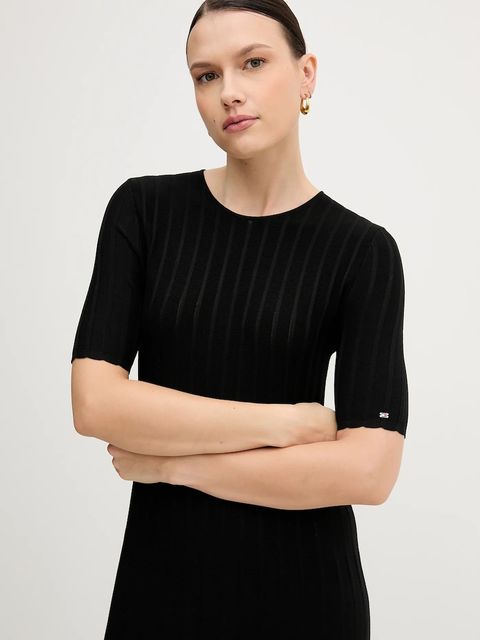 Tommy Hilfiger sukienka kolor czarny maxi rozkloszowana WW0WW47675