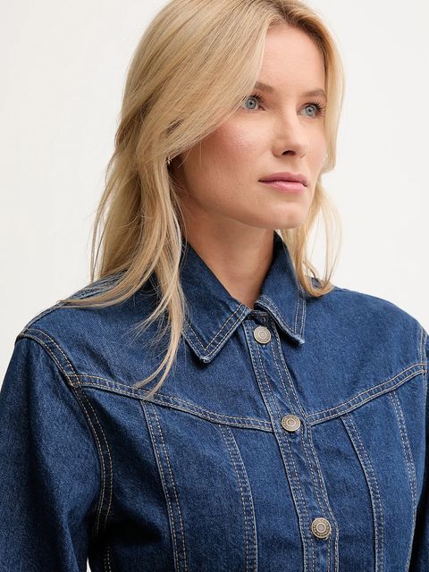 Pepe Jeans kurtka jeansowa kolor niebieski przejściowa PL4024328