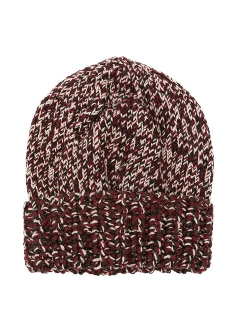 Moncler cable-knit logo-detail beanie - Red - zdjęcie produktu nr 2
