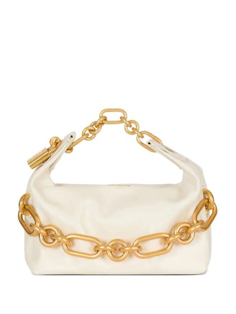 Balmain mini Sync padlock chain tote bag - White - zdjęcie produktu nr 1