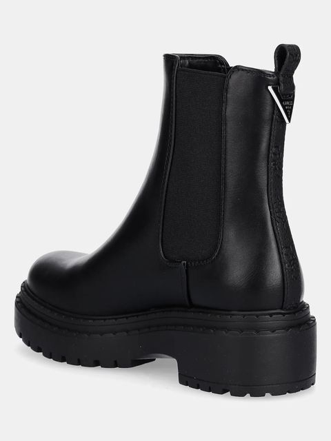 Guess sztyblety LEANNA damskie kolor czarny na płaskim obcasie FLTLNA FAL10