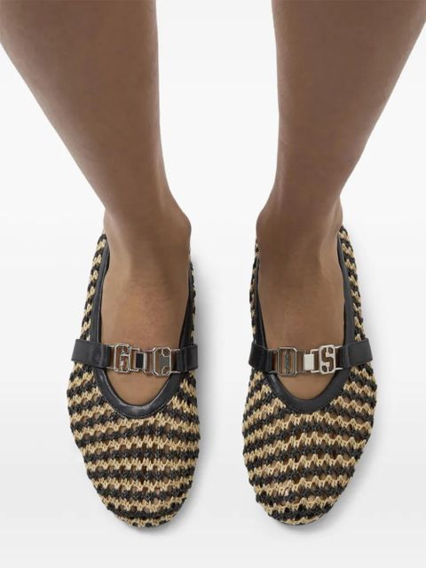 GCDS woven ballet flats - Black