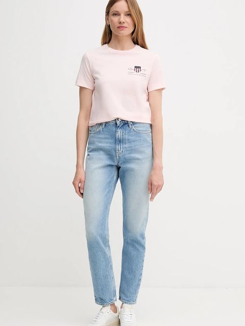 Gant t-shirt bawełniany damski kolor różowy 4200277 - zdjęcie produktu nr 2