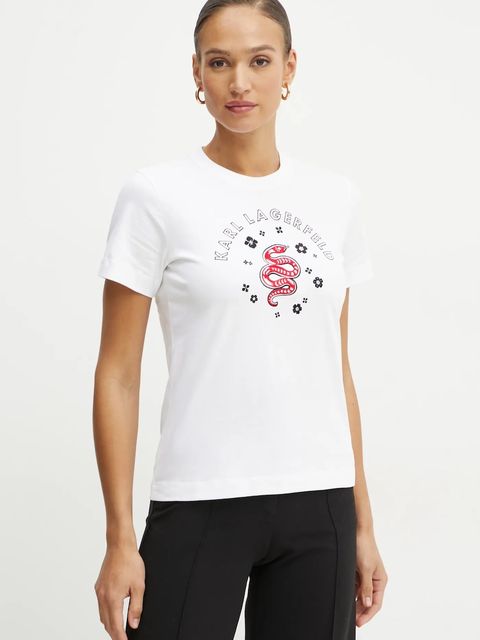 Karl Lagerfeld t-shirt bawełniany damski kolor biały A1W17090 - zdjęcie produktu nr 1